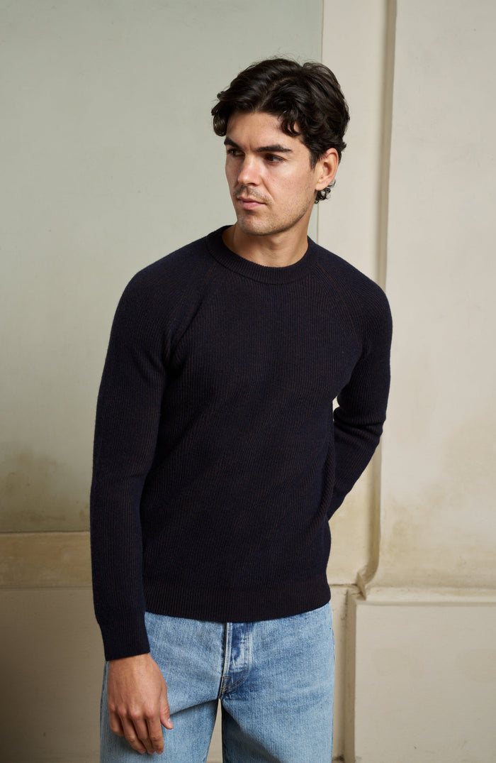 Maglia girocollo a coste lana Masq | M11 Shop