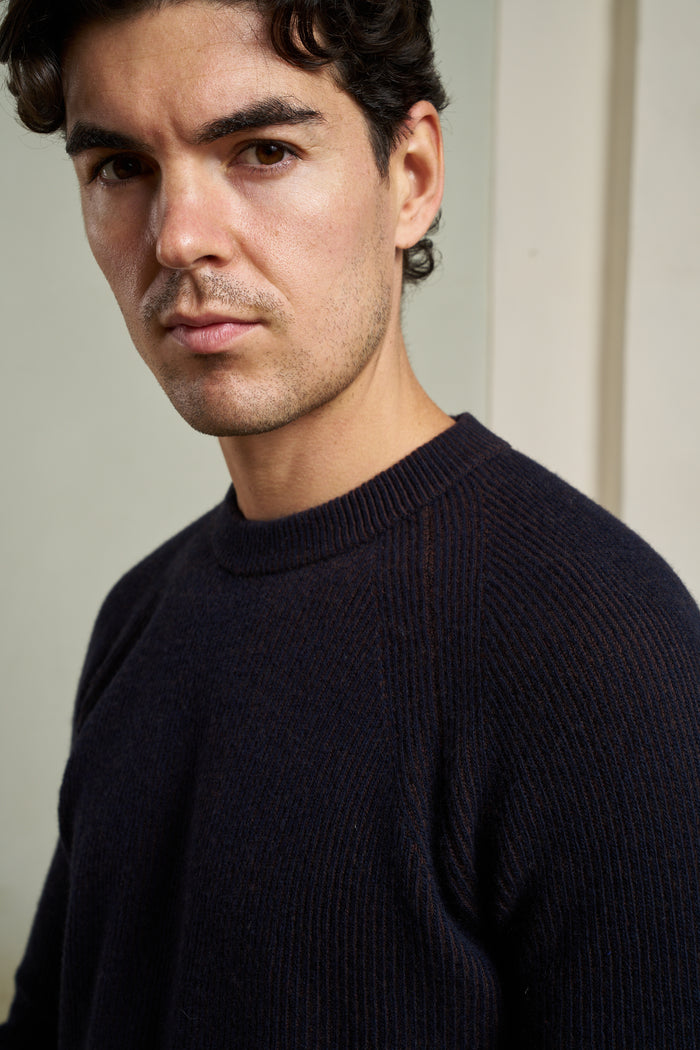 Maglia girocollo a coste lana Masq | M11 Shop