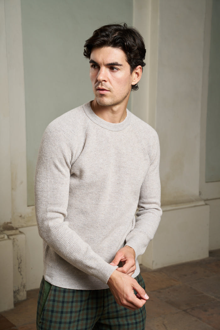 Maglia girocollo a coste lana Masq | M11 Shop