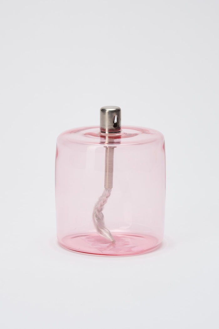 Clear pink glass cylinder oil lamp S Bazar de Luxe | M11 Shop