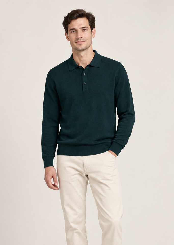 Polo con bottoni 100% lana vergine The Pull | M11 Shop