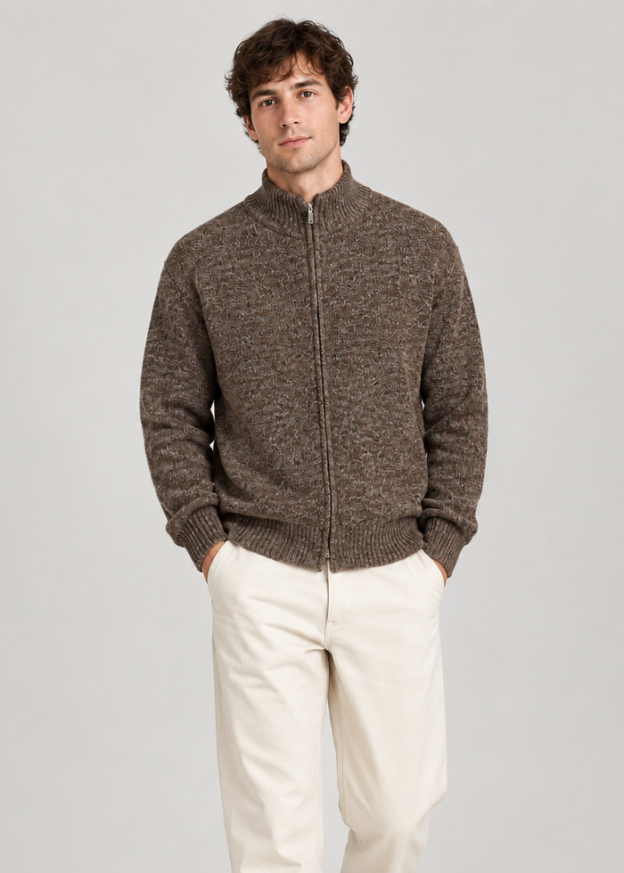 Maglione full zip 100% lana vergine The Pull | M11 Shop