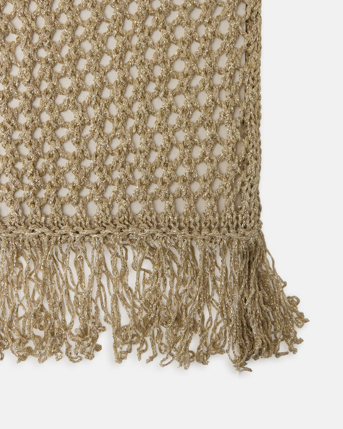 Poncho crochet con frange e lurex Cuoieria Fiorentina | M11 Shop