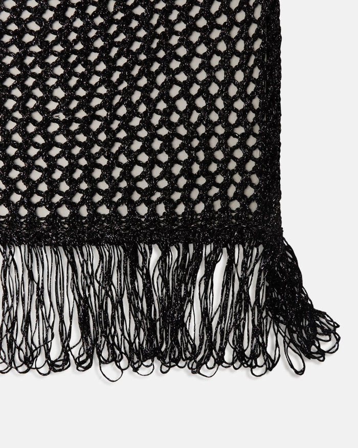 Poncho crochet con frange e lurex Cuoieria Fiorentina | M11 Shop