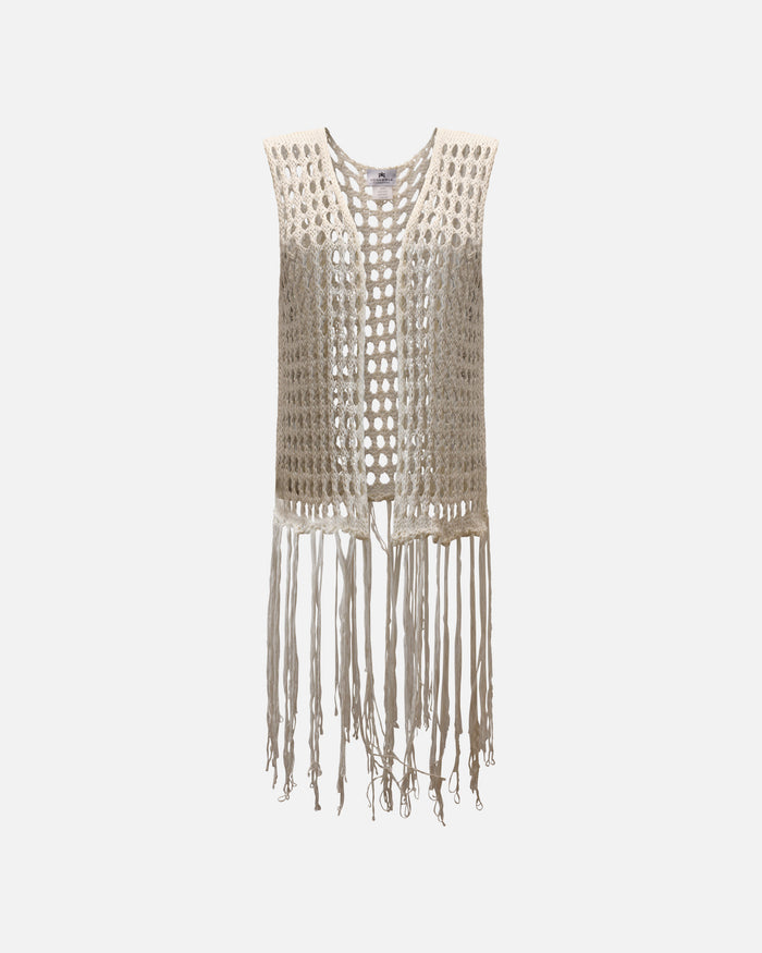Gilet crochet con frange Cuoieria Fiorentina | M11 Shop