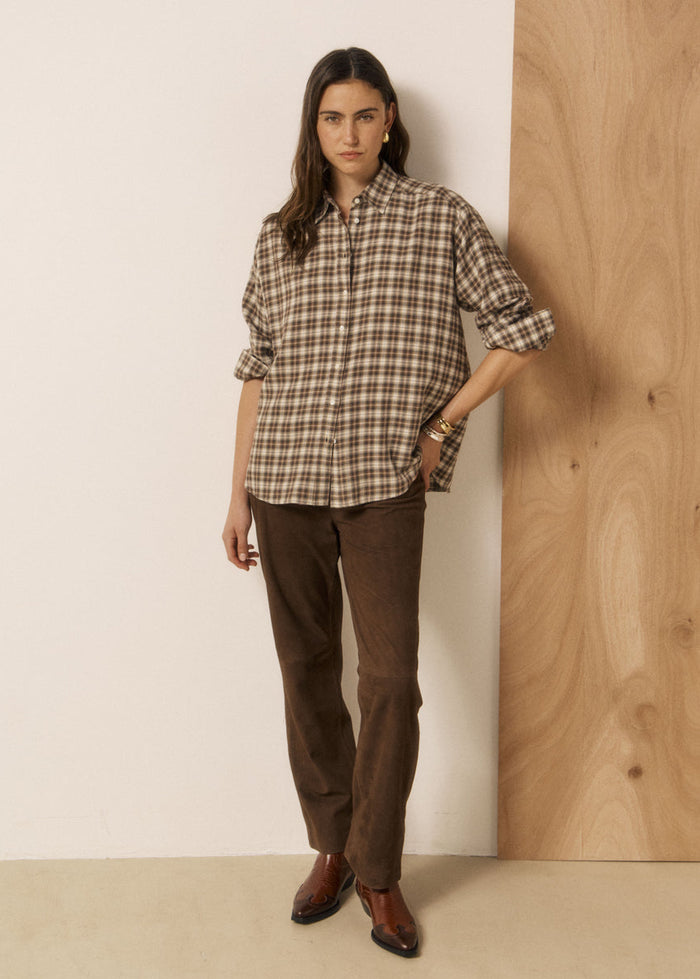 Camicia da donna in viscosa e cotone con motivo a quadri Cinema Hartford | M11 Shop