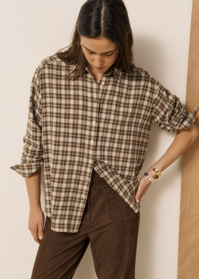 Camicia da donna in viscosa e cotone con motivo a quadri Cinema Hartford | M11 Shop