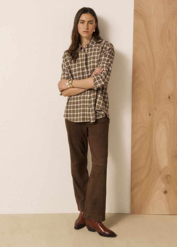 Camicia da donna in viscosa e cotone con motivo a quadri Cinema Hartford | M11 Shop
