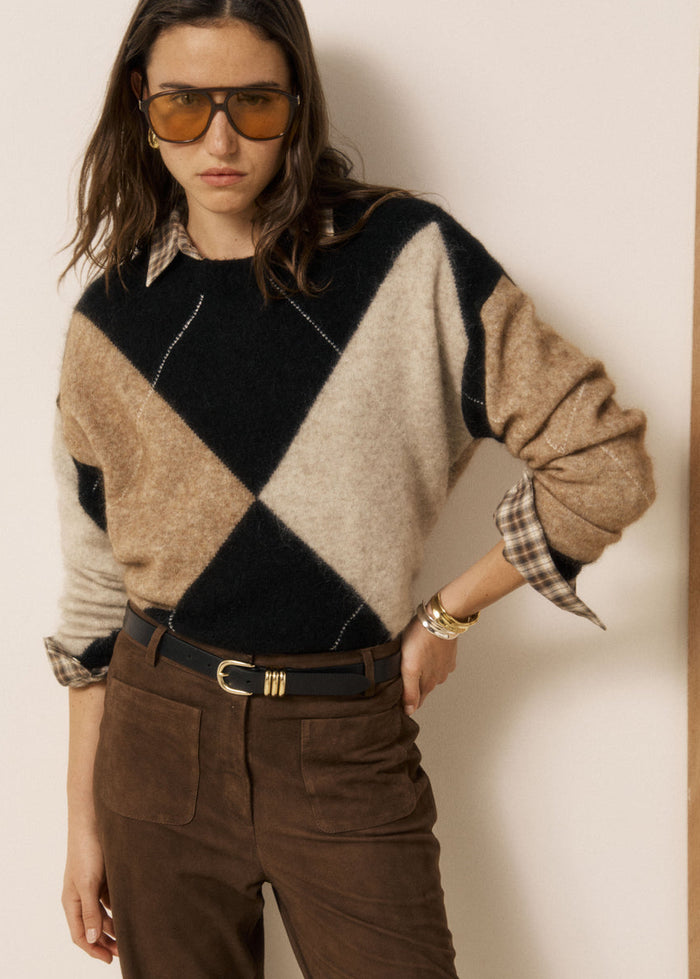 Maglione da donna in mohair jacquard Marthy Hartford | M11 Shop