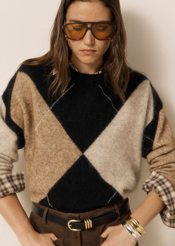 Maglione da donna in mohair jacquard Marthy Hartford | M11 Shop