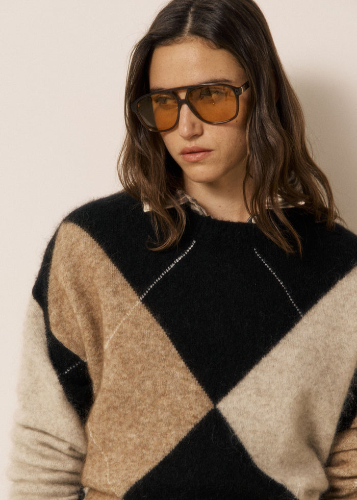 Maglione da donna in mohair jacquard Marthy Hartford | M11 Shop