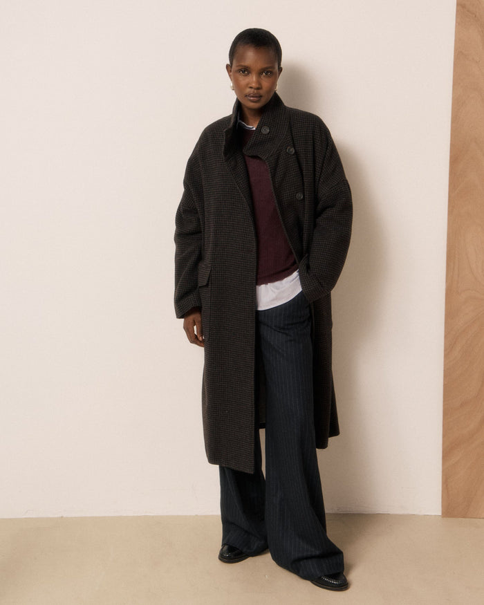 Cappotto da donna in tweed pied-de-poule Vito Hartford | M11 Shop