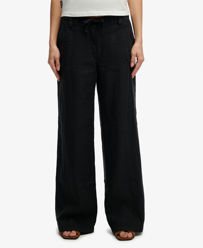 Pantaloni in lino a vita bassa Superdry | M11 Shop