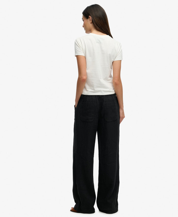 Pantaloni in lino a vita bassa Superdry | M11 Shop