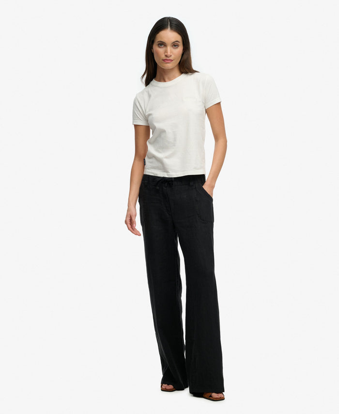 Pantaloni in lino a vita bassa Superdry | M11 Shop