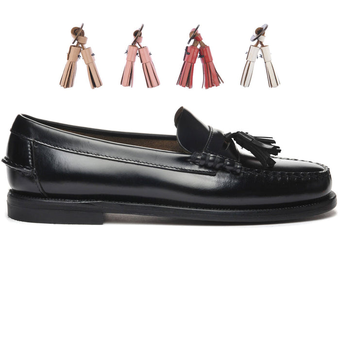 Mocassini neri donna Classic Dan Multi Tassel Sebago | M11 Shop