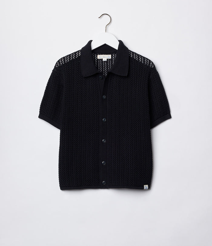 Merz b. short-sleeved knitted shirt Schwanen | M11 Shop