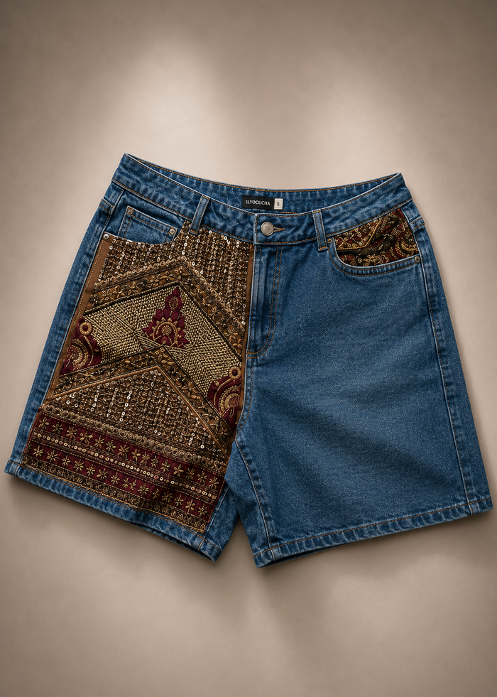 Shorts in jeans con ricamo Ibiza Ilyoucha | M11 Shop