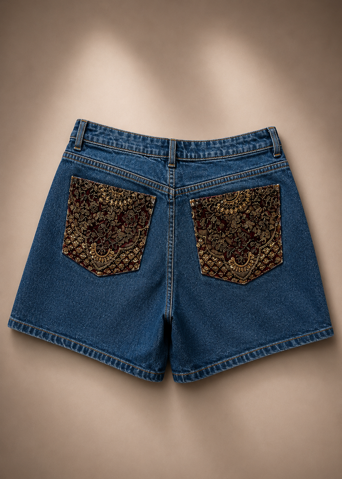Shorts in jeans con ricamo Ibiza Ilyoucha | M11 Shop