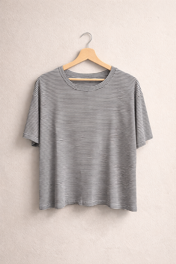 Floor Striped Short-Sleeved T-Shirt | M11 Shop