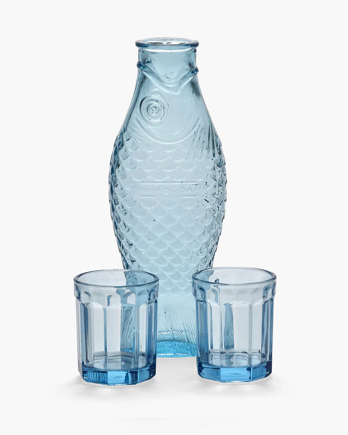 Set di 2 bicchieri e bottiglia in vetro Fish&Fish di Paola Navone Serax | M11 Shop