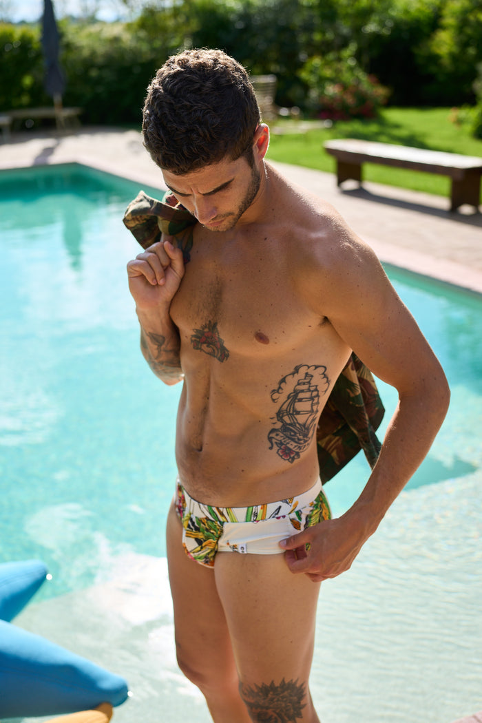 Slip vita bassa in lycra stampata M11Shop | M11 Shop