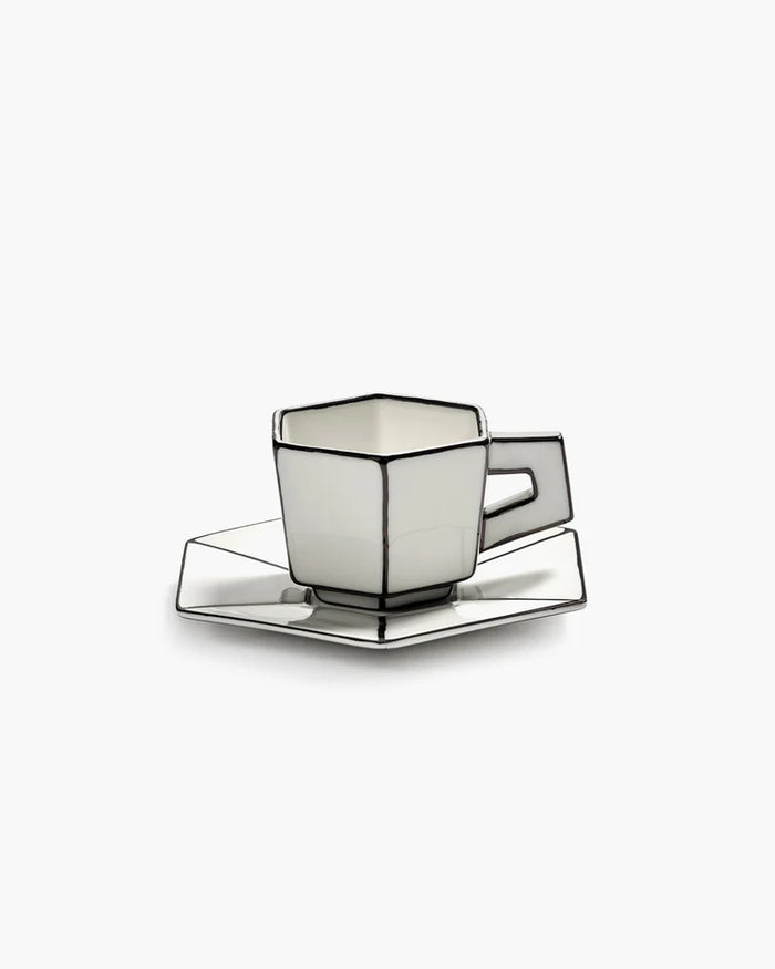 Tazzina da caffè con piattino Carte Blanche di Annebet Philips Serax | M11 Shop