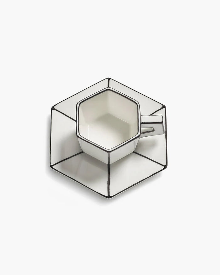 Tazzina da caffè con piattino Carte Blanche di Annebet Philips Serax | M11 Shop