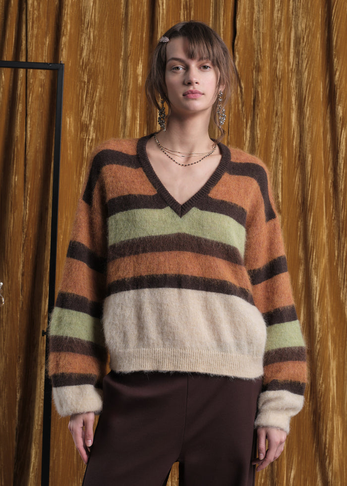 Maglione a maniche lunghe scollo a V Floor | M11 Shop