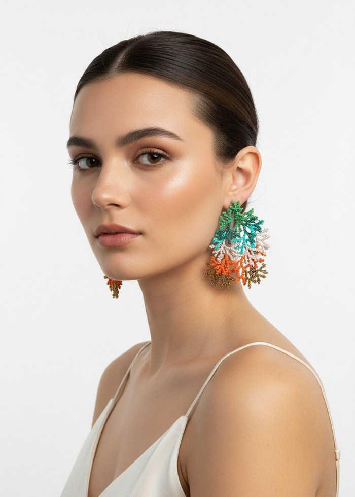 Orecchini Corallo grandi Knowmad - Gioielli | M11 Shop