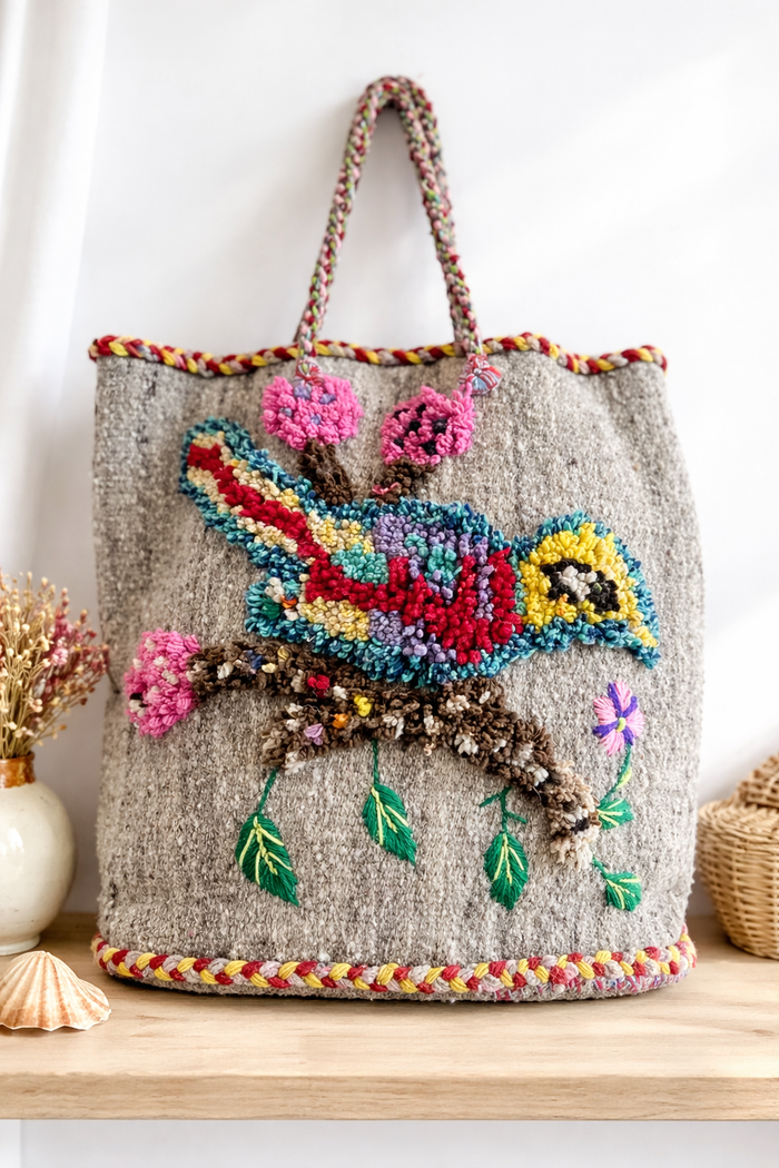 Nathalie Lete Po! Paris Medium Knotted Wool Bag - bags | M11 Shop