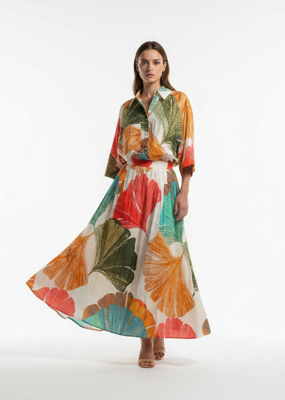 Palme cotton midi skirt | M11 Shop