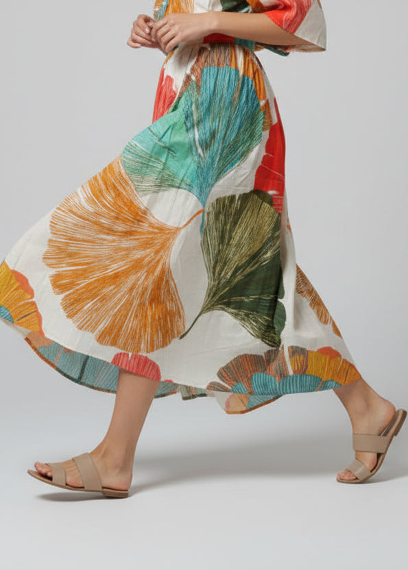 Gonna midi in cotone Palme - M11 Shop