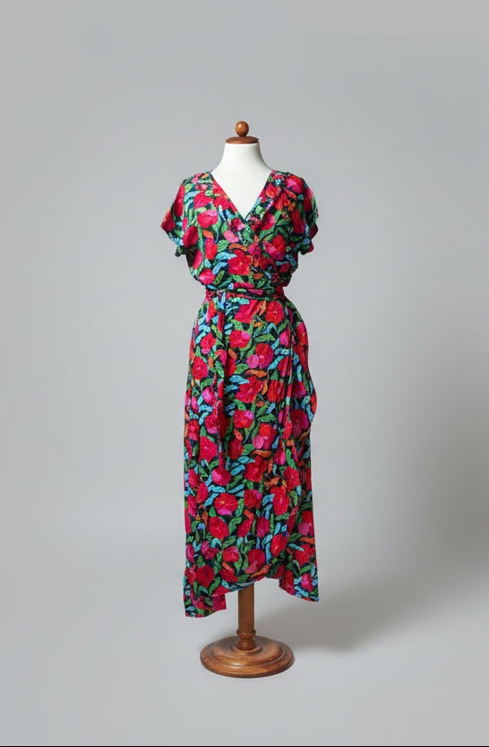 Palms viscose wrap dress | M11 Shop
