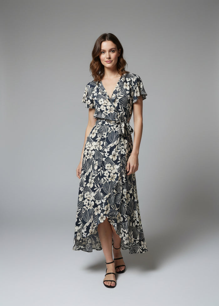 Abito wrap in viscosa Palme | M11 Shop
