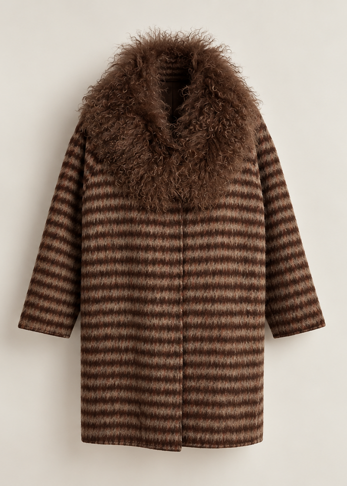 Cappotto in tessuto e agnello Mehran | M11 Shop