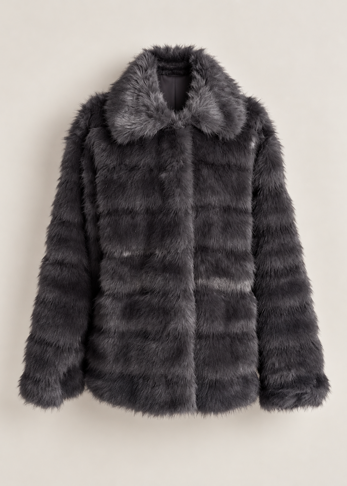 Cappotto in ecopelliccia Stripes Mehran | M11 Shop