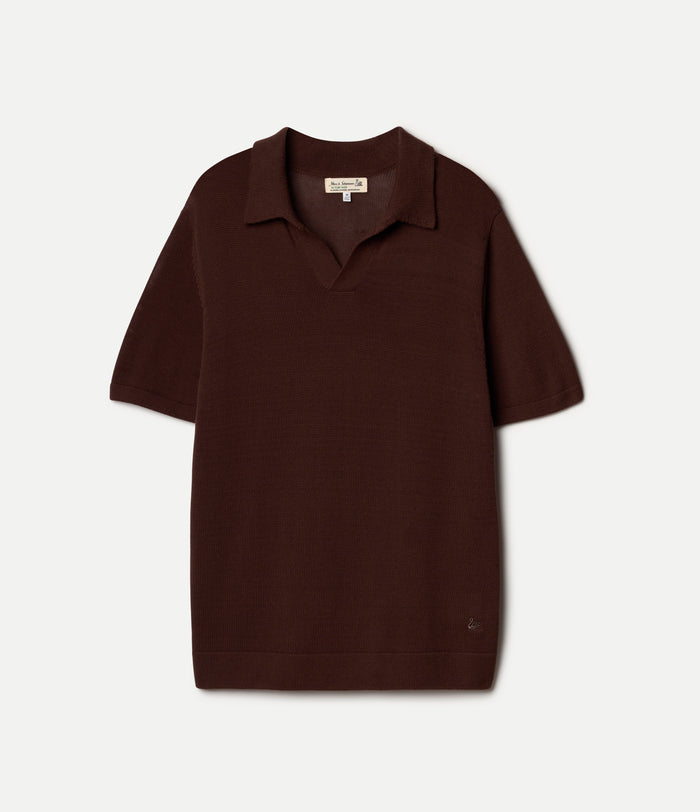 Polo a V a maniche corte 100% cotone organico Merz b. Schwanen | M11 Shop