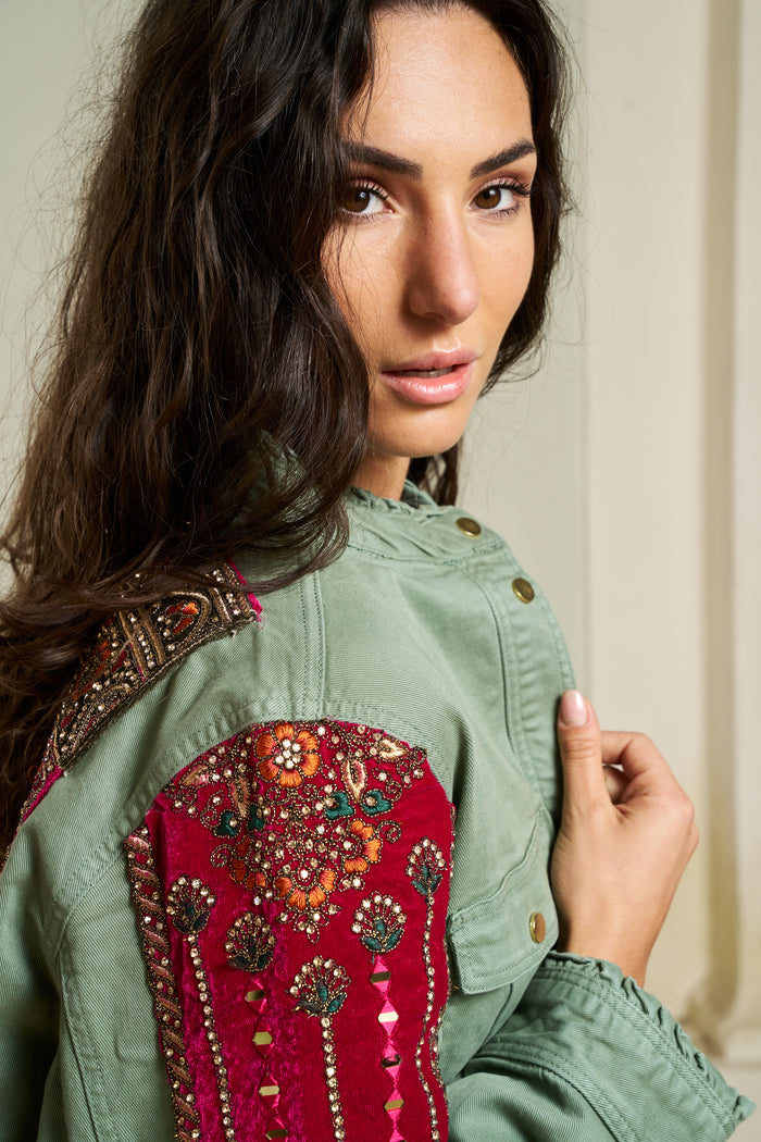 Giacca in jeans ricamata Ilyoucha | M11 Shop