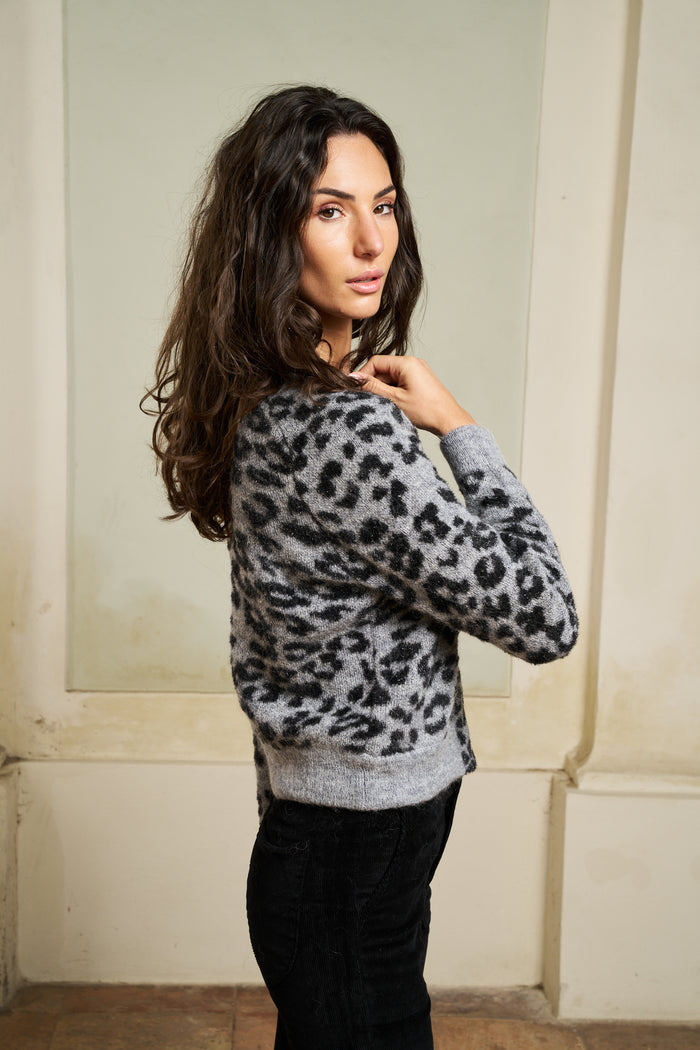 Cardigan lucido leopardato jacquard Princess goes Hollywood | M11 Shop