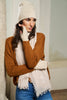 Sciarpa con frange in lana e cashmire Palme | M11 Shop