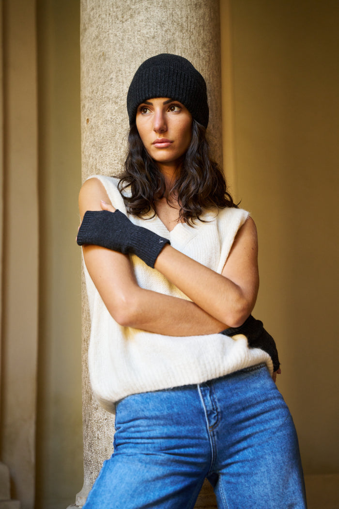 Guanti senza dita 100% cashmere Palme | M11 Shop