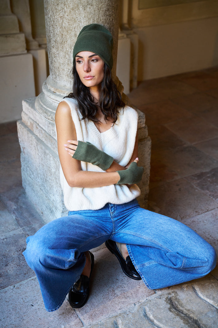 Guanti senza dita 100% cashmere Palme | M11 Shop