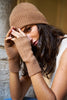 Beretto con risvolto a coste 100% cashmere Palme | M11 Shop