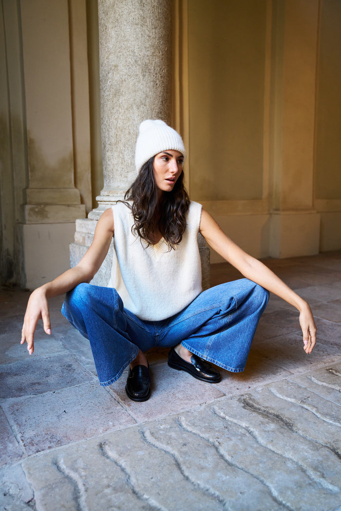 Berretto in angora con paillettes Palme | M11 Shop