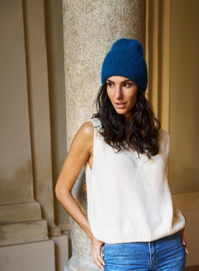 Berretto in angora con paillettes Palme | M11 Shop