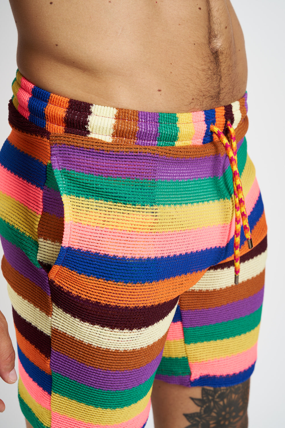 Pantaloncini Corti A Righe Multicolor Limited Edeition M11shop