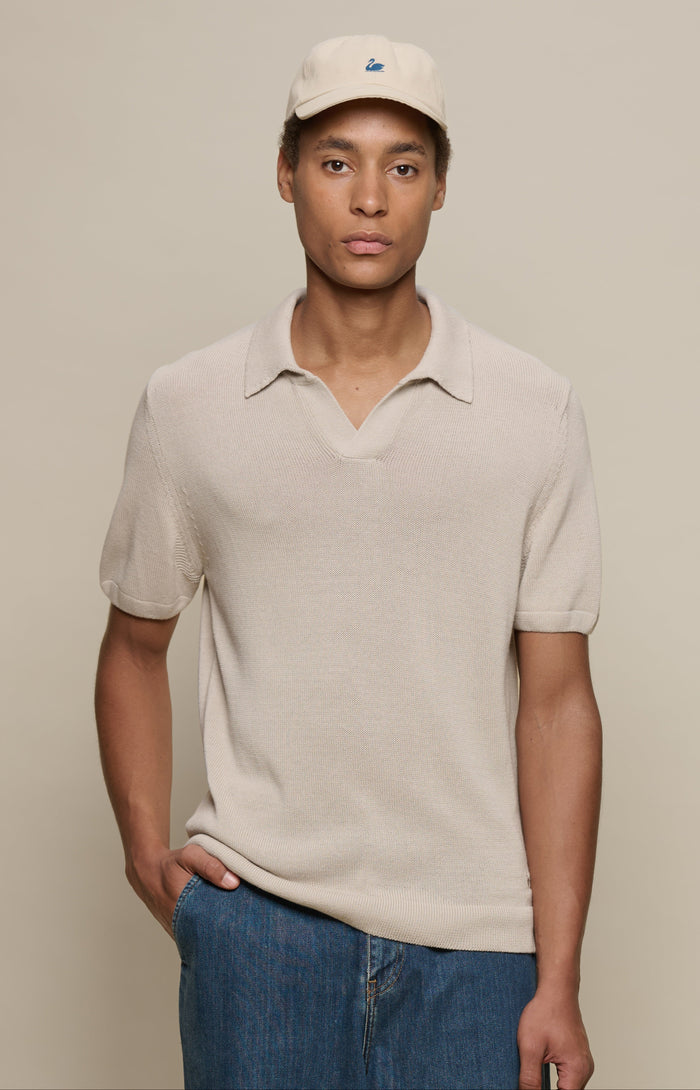 Polo a V a maniche corte 100% cotone organico Merz b. Schwanen | M11 Shop