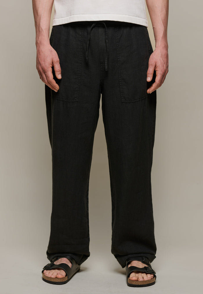 Drawstring trousers 100% linen Merz b. Schwanen | M11 Shop