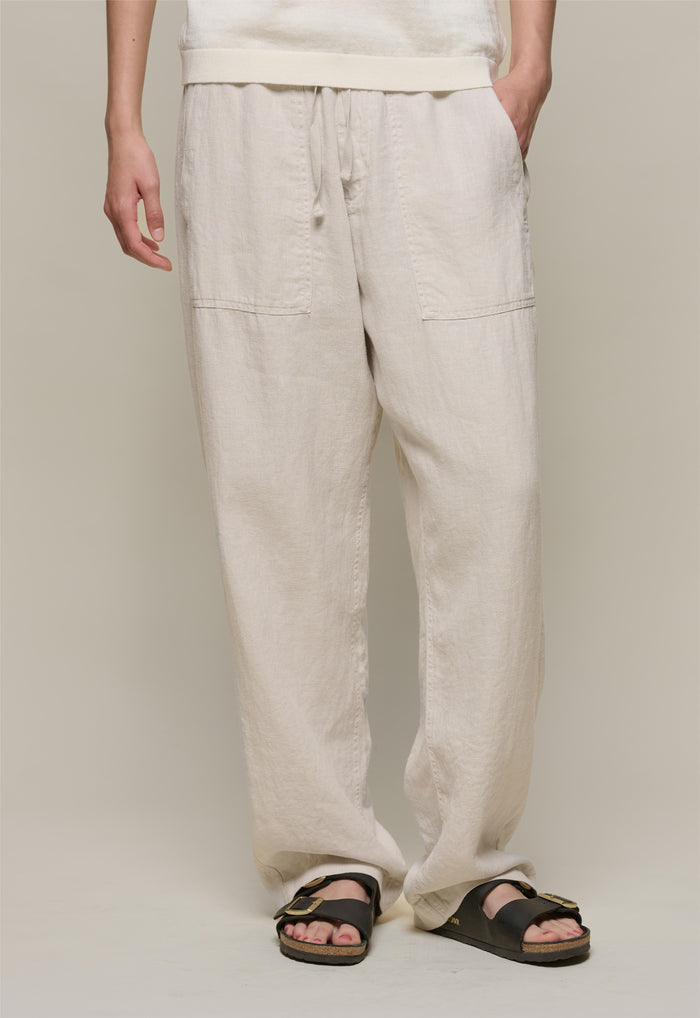 Merz b. Schwanen 100% Linen Drawstring Trousers | M11 Shop